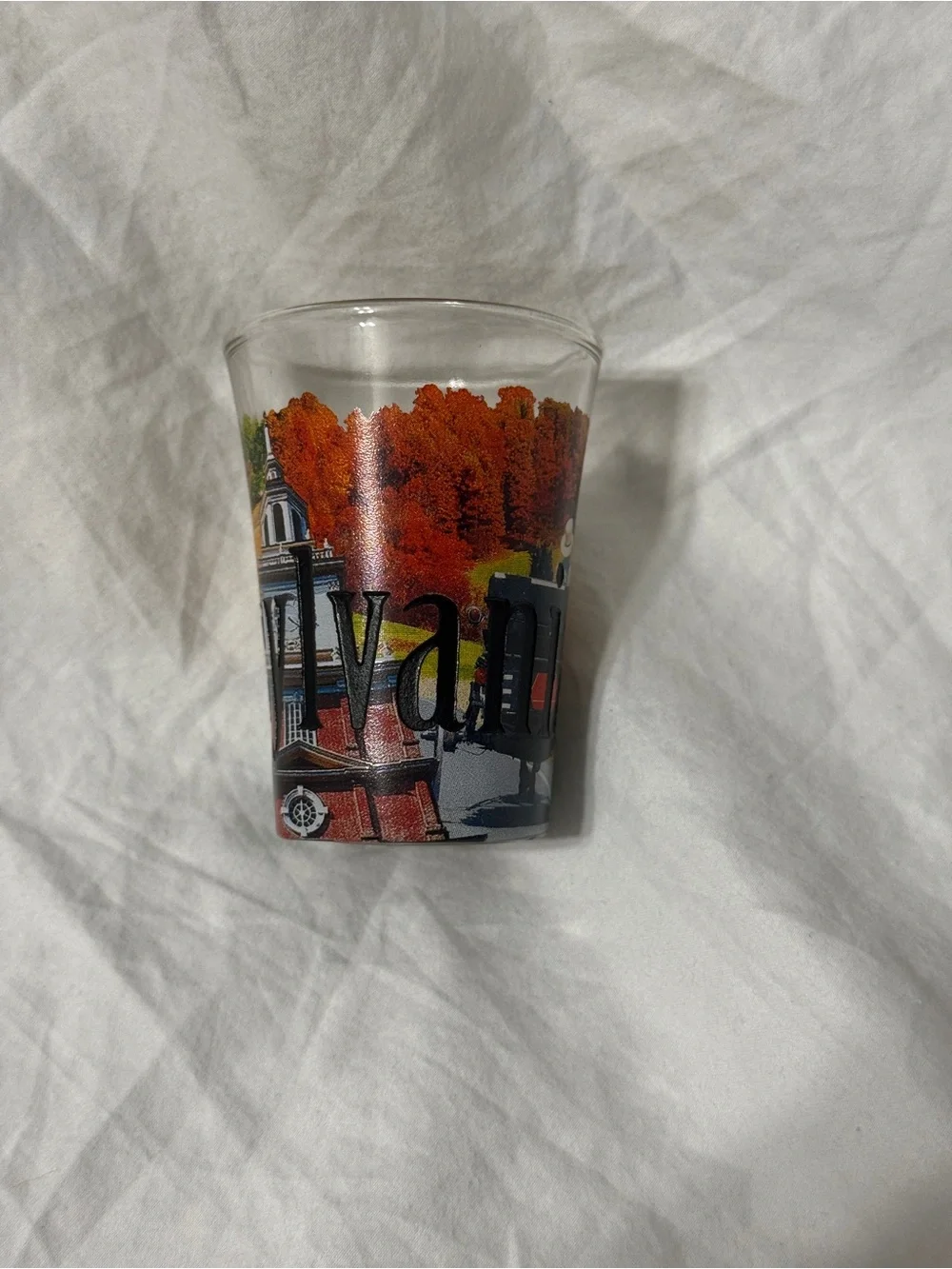 Pennsylvania shot glass. ~3 inches tall.